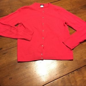 J. Crew cardigan wool chashmere blend hot pink